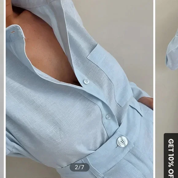 Commense Light Blue Linen Set - Picture 2 of 4